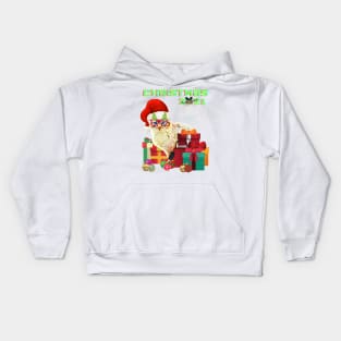 Merry Christmas 2021, Cat with a hat, Christmas gift Kids Hoodie